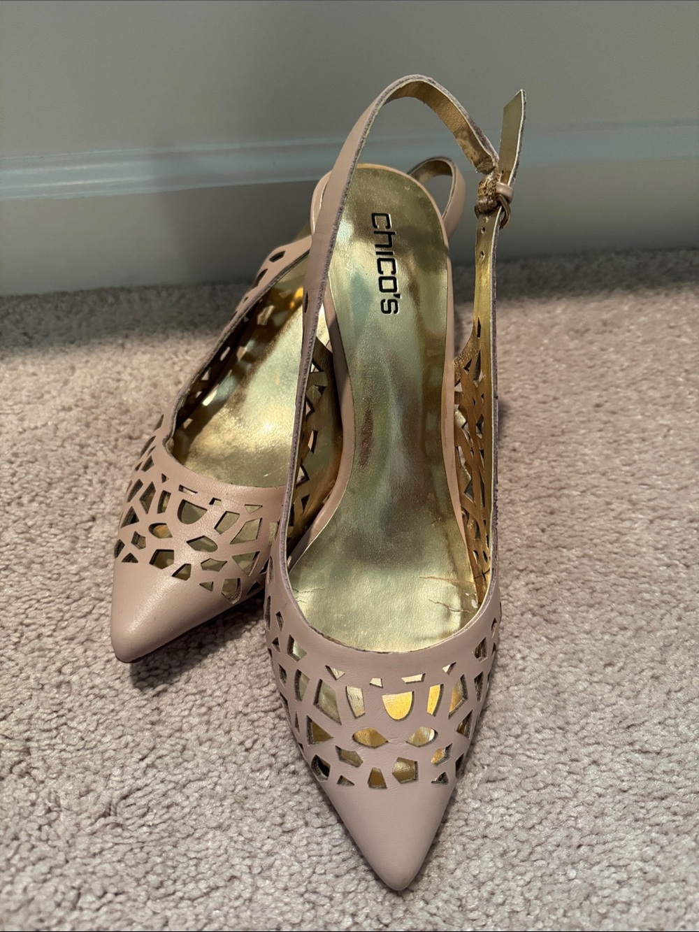Chico's Blush Cutout Slingback Pumps